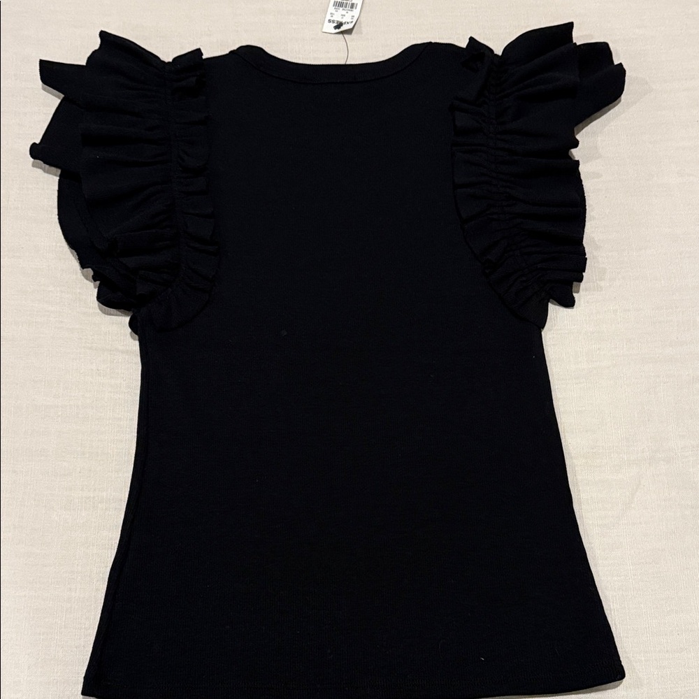 Express Black Ruffle Sleeve Blouse - Picture 3 of 6